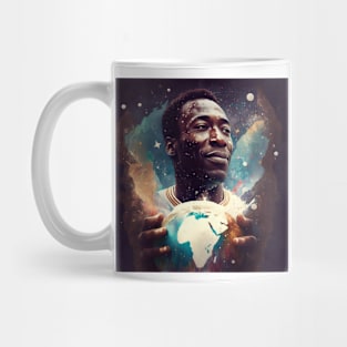 Pele holding the World Mug